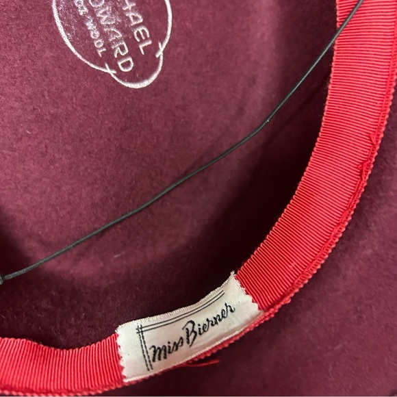 Michael Howard Burgundy red Hat Wool - Picture 6 of 11